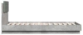 Giroletto testiera grigio cemento 90x200 cm legno multistrato