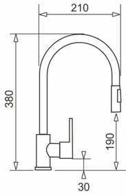 Pyramis 90941338 - Rubinetto cucina IDEA nero opaco con doccetta estraibile