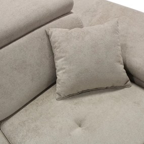 Divano letto angolare con contenitore a L CASTELO, lato destro, grigio