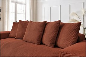 Divano color mattone con rivestimento in velluto a coste 280 cm Voltaire – Bobochic Paris