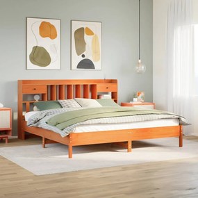 Letto libreria senza materasso marrone cera 180x200 cm in pino