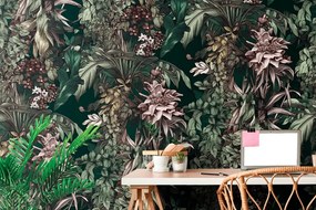 Carta da parati – Con motivo floreale elegante