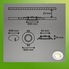 Briloner 7586036 - SET 3x LED plafoniera per controsoffitto KLIRA 1xLED/4,9W/230V IP23 bianco