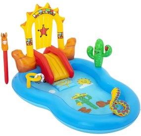 Piscina Gonfiabile Bestway Wild West Play Center 264x188x140 cm con Cavallo Gonfiabile e Scivolo
