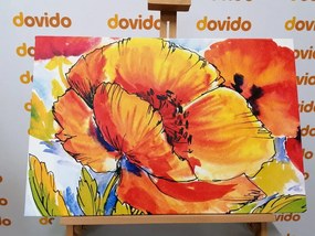 Quadro su tela – Bouquet di fiori di papavero