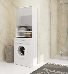 Mobile Coprilavatrice 2 Ante E Vani A Giorno 64x30x180 Diana Bianco/Grigio Lucido