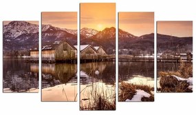 Dipinti in set da 5 pezzi Winter Sunset - Wallity