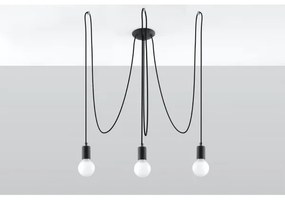 Sollux SL.0370 - Lampadario a sospensione con filo EDISON 3 3xE27/60W/230V ragno nero