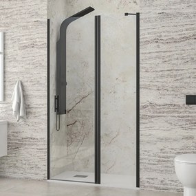 Porta doccia battente 70-75cm e fisso colore nero | KPX4000N - KAMALU