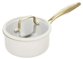 Casseruola 16 cm in acciaio bianco oro California con coperchio