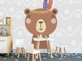 Carta da parati – Orsetto carino con piume