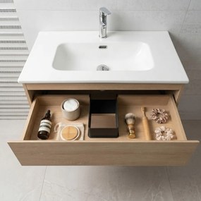 Kamalu - Mobile bagno 80 cm lavabo integrato legno chiaro | KAM-HR80