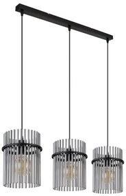 Globo 15698-3H - Lampadario a sospensione con filo GORLEY 3xE27/60W/230V nero