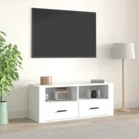 Mobile Porta TV Bianco 100x35x40 cm in Legno Multistrato 816808