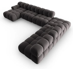 Divano in velluto grigio scuro 379 cm Bellis - Micadoni Home