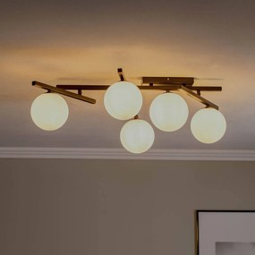 EMIBIG LIGHTING Plafoniere Smart, nero/opale, a 5 luci