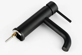 REA-B4102 - Miscelatore per lavabo LUNGO 16,5 cm nero