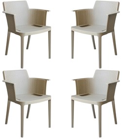 MAKKA - poltrona da esterno ed interno in plastica set da 4