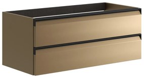 Mobile da bagno sotto lavabo Fusion giallo opaco L 99.5 x H 40 x P 45.5 cm 2 cassetti, lavabo non incluso