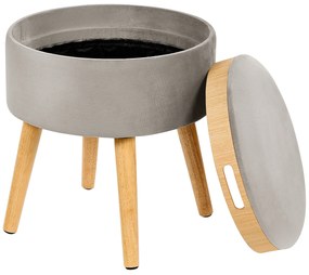Pouf contenitore velluto grigio NEELY Beliani