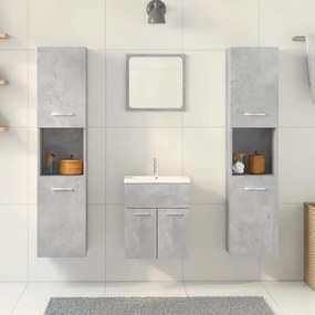 Set mobili da bagno 5 pz grigio cemento in legno multistrato