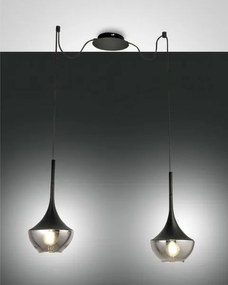 Apollo sospensione nera 2 luce 3623-42-101