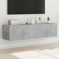 Mobili TV a Parete con Luci LED 2pz Grigio Cemento 60x35x31 cmcod mxl 111909