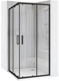 Rea City box doccia 80x80 cm quadrato nero opaca/vetro trasparente REA-K6448