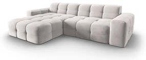 Divano angolare in velluto grigio chiaro (angolo sinistro) Kendal - Micadoni Home