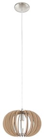 Eglo 95038 - Lampada a sospensione con cavo STELLATO 1xE27/60W/230V Ø 30 cm beige