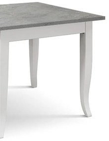 Tavolo RIMINI in legno grigio cemento e struttura in legno bianco 80&#215;80 cm