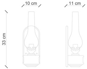 Applique Vintage Candela Ceramica Tortora 1 Luce E14