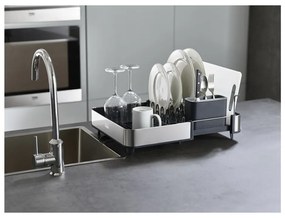 Scolapiatti regolabile grigio scuro in acciaio inox 36x32 cm Extend Steel – Joseph Joseph