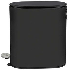 Cestino per la spazzatura nero opaco in acciaio con pedale 5 l Collungo – Wenko