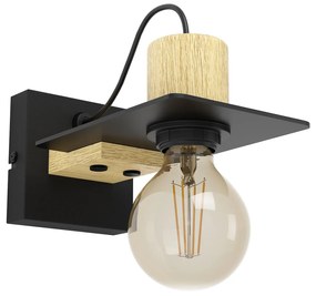 Applique Vintage Bramerton Acciaio Nero 1 Luce E27