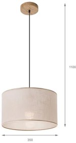 Brilagi - LED Lampadario a sospensione con filo ANTHONY 1xE27/60W/230V quercia/beige