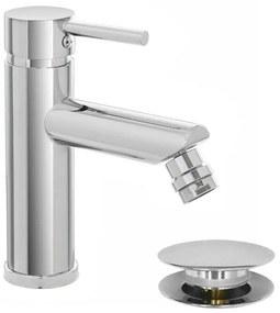 Miscelatore bidet inox cromato lucido con piletta click-clack York