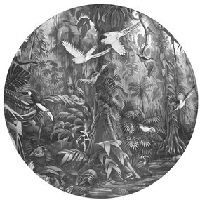 KEK Amsterdam Carta da parati panoramica Tropical Landscapes 3 Circle - BW - Durchmesser 1,425m