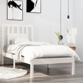Giroletto bianco in legno massello 90x190 cm single