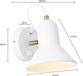 Faretto da parete ASTAMA 1xE27/40W/230V bianco/ottone