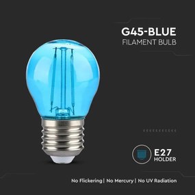 Lampadina LED FILAMENT G45 E27/2W/230V blu