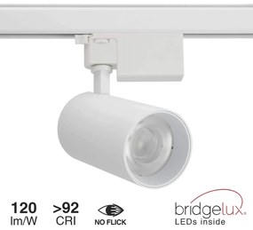 Faro LED 30W Trifase 60° 120lm/W CRI92 no Flickering - BRIDGELUX LED Colore Bianco Naturale 4.000K