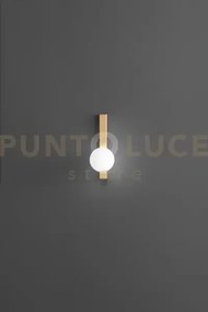 Applique in metallo oro opaco e vetro bianco acidato snooky 1 luce ...