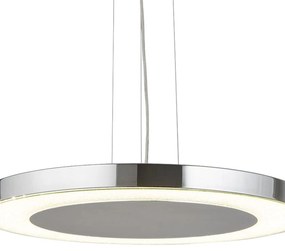 Lampadario Moderno Lexi Acciaio Cromo Vetro Trasparente Led 34W 4000K