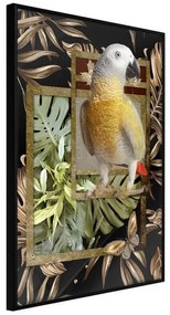 Poster  Composition with Gold Parrot  Cornice Quadri Cornice nera, Larghezza x Altezza Home decor 20x30