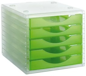 Classificatore modulare Archivo 2000 ArchivoTec Serie 4000 5 cassetti Din A4 Verde Chiaro 34 x 27 x 26 cm