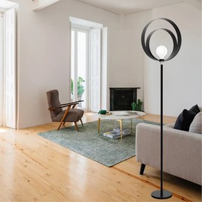 Lampada da terra Nucleo in acciaio, H 180 cm, E27 MAX42W LUMICOM