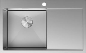 Mexen Exar lavello in acciaio inox a 1 vasca con scolapiatti, sinistro 780 x 480 mm, inox - 6433781010L-01