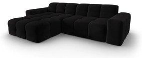 Divano angolare in velluto nero (angolo sinistro) Kendal - Micadoni Home