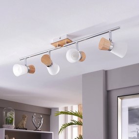 Plafoniera soffitto Vivica Lindby, dimmerabile, Legno chiaro, Soggiorno / Sala da pranzo, Legno, Scandinavo, Plafoniera